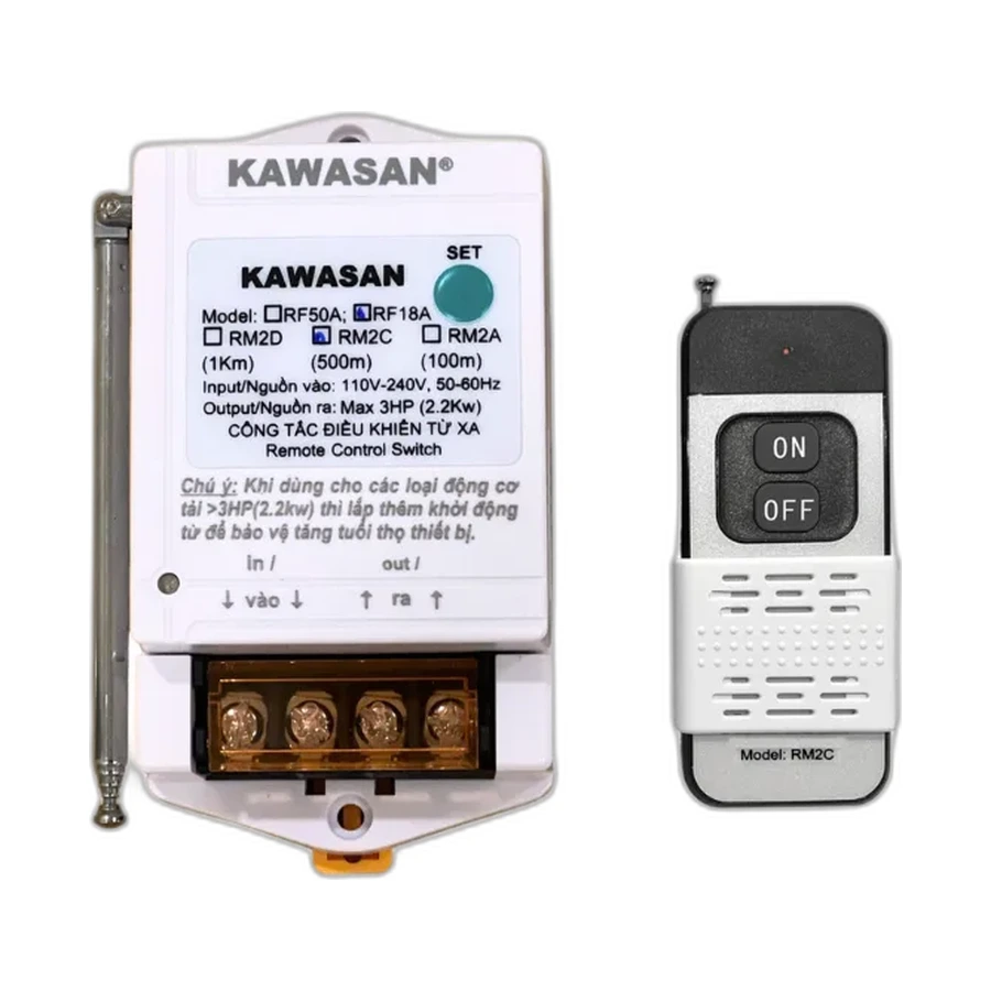 Công Tắc Điều Khiển Từ Xa Công Suất Cao Kawasan RF18A-RM2C