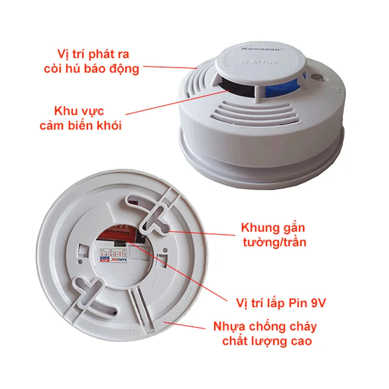 Thiết Bị Báo Khói Độc Lập Kawasan SM07 (Dùng Pin 9V) - Chính Hãng
