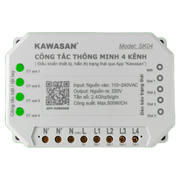 Công tắc thông minh 4 kênh Kawasan SK04