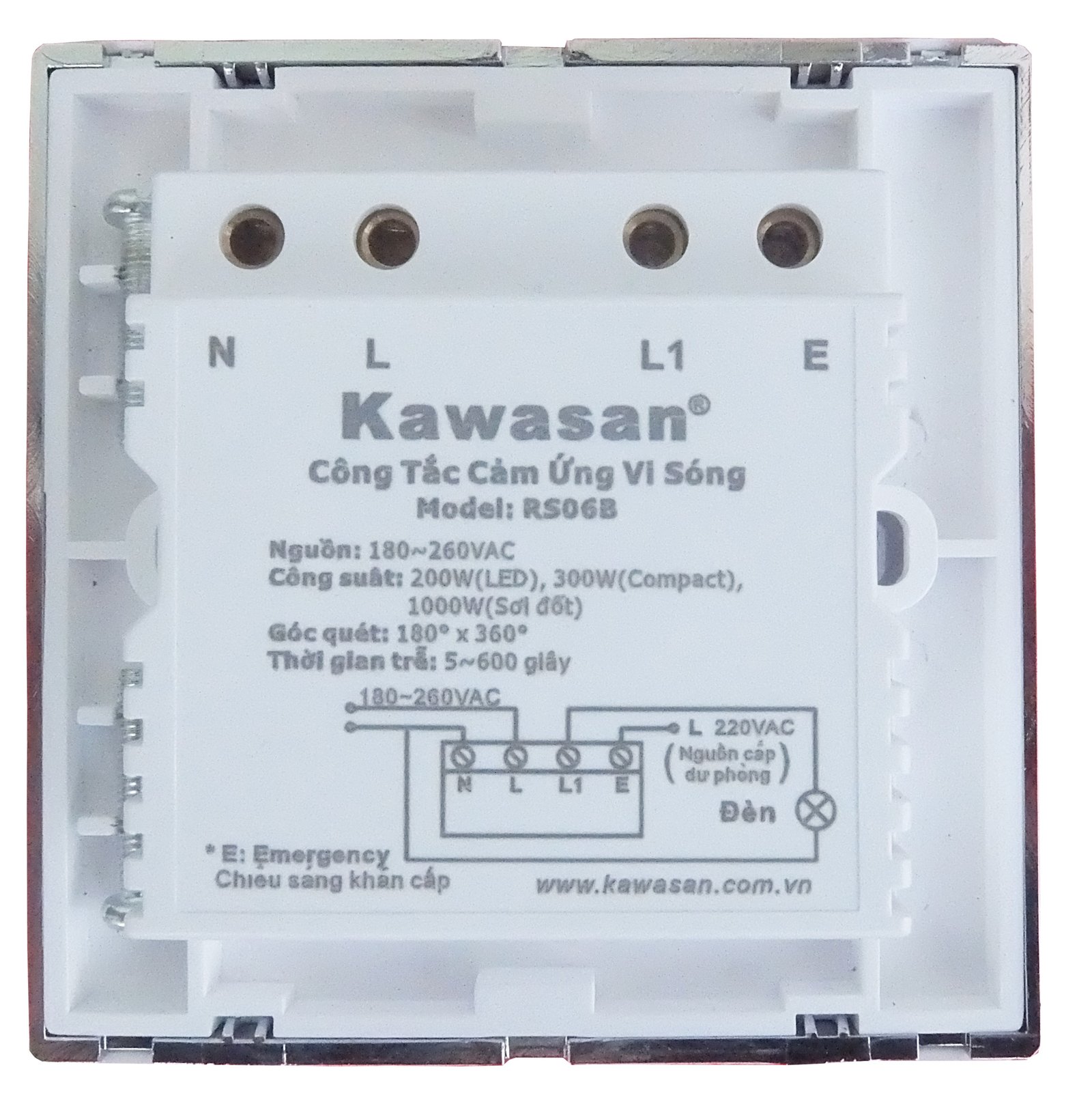 Công tắc cảm biến rada vi sóng Kawasan RS06B – hình chi tiết