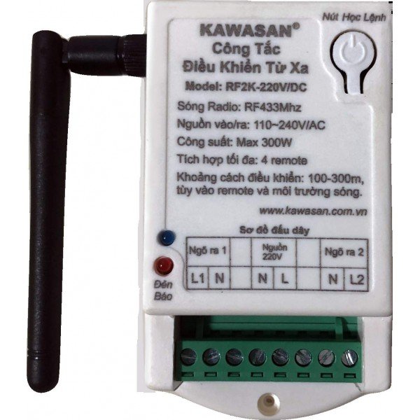 Công tắc điều khiển từ xa Kawasan RF2K-220V-RM4D