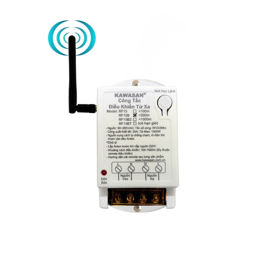 Công tắc điều khiển từ xa Kawasan RF15B-RM01B – hình chi tiết