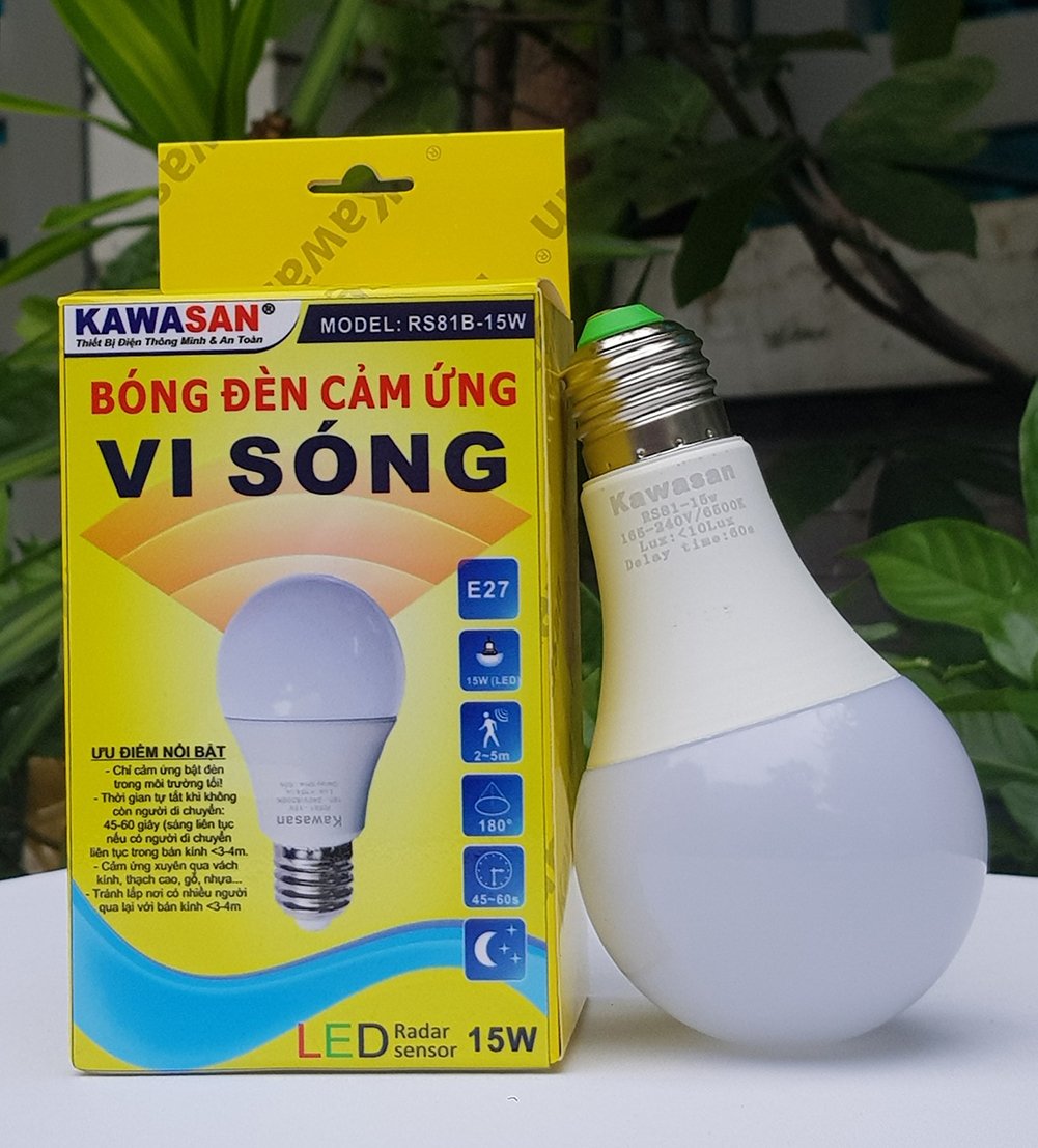 Bóng đèn Led cảm ứng vi sóng Kawasan RS81B-15W – hình chi tiết