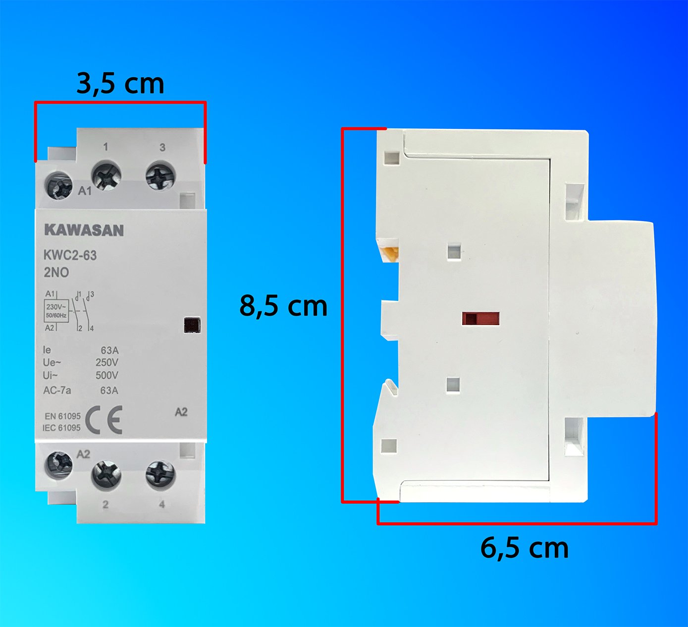 Thiết bị khởi động từ Kawasan KWC2-63 – hình chi tiết